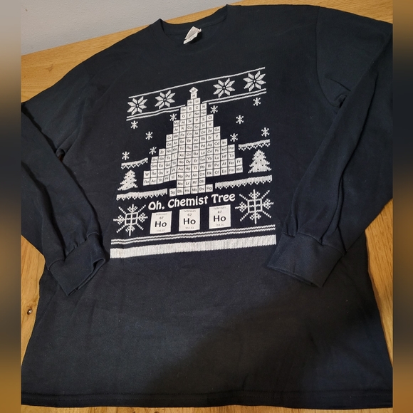 Oh Chemist Tree size M long sleeved t-shirt in black with white screenprint - Picture 2 of 6
